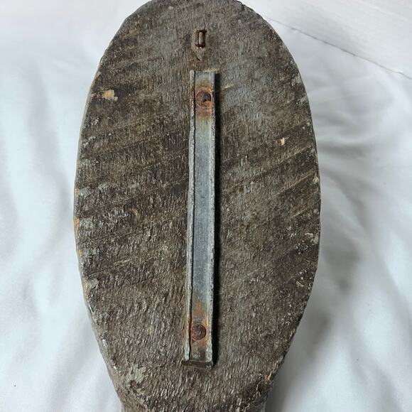 Mid 1900s VTG Hand Carved Wooden Mallard Duck Hunting Decoy Antique Metal Keel - Picture 10 of 14